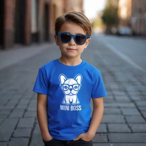 Mini boss - Francia bulldog / Gyerek póló / Kék
