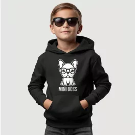 Mini boss - Francia bulldog gyerek pulóver / Fekete