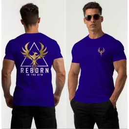 Reborn in the gym férfi póló / Kék