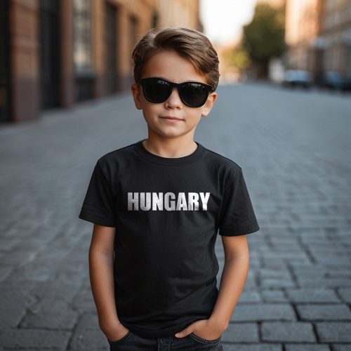 Hungary - Gyerek póló (univerzális fazon) / Fekete
