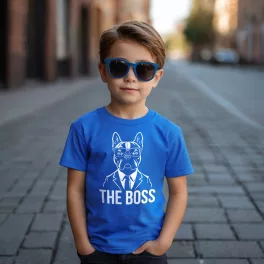 The boss - Francia bulldog / Gyerek póló / Kék