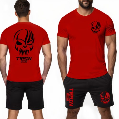 Train hard -  Férfi póló + rövidnadrág