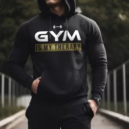Gym is my therapy - Pulóver / Fekete