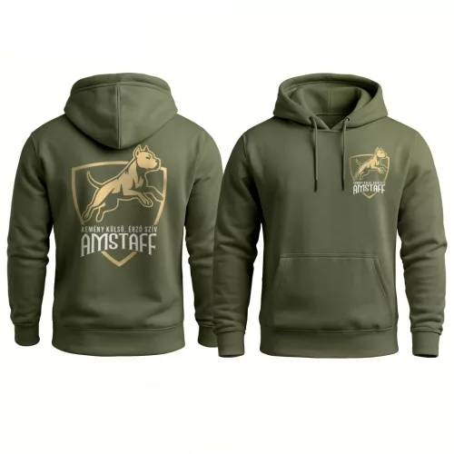 Kemény külső, érző szív - Amstaff PRÉMIUM pulóver / Army