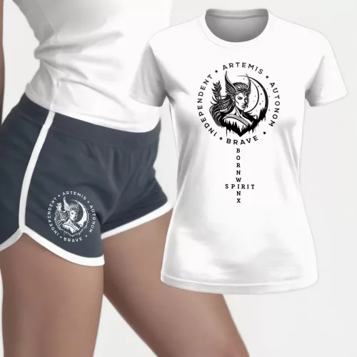Artemis - Női fehér póló + szürke short