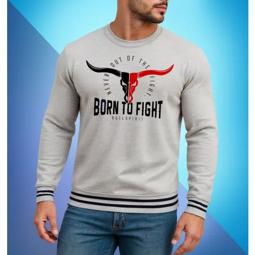 Born to fight - Bullspirit PRÉMIUM pulóver / Szürke