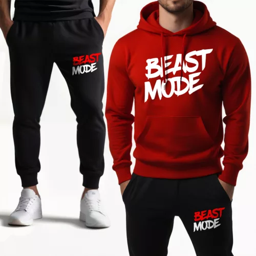 Beast mode melegítő szett / Piros - fekete