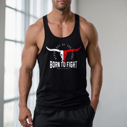 Born to fight - Bullspirit - Fekete stringer trikó