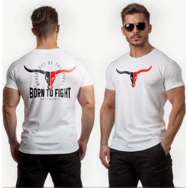 Born to fight - Bullspirit férfi póló / Fehér