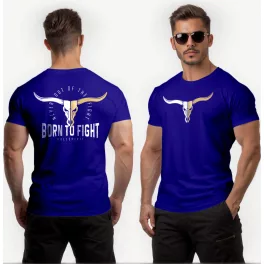 Born to fight - Bullspirit férfi póló / Kék