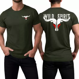 Wild spirit - Bull férfi póló / Army