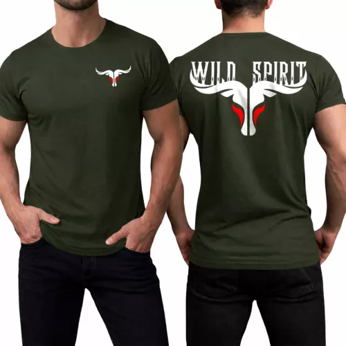 Wild spirit - Bull férfi póló / Army