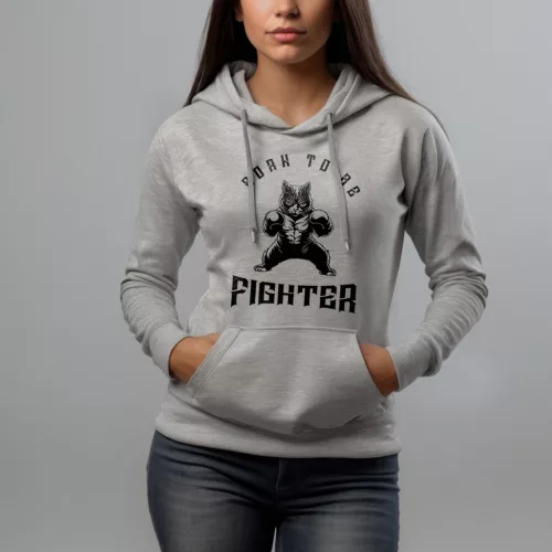 Born to be fighter - Női pulóver / Szürke