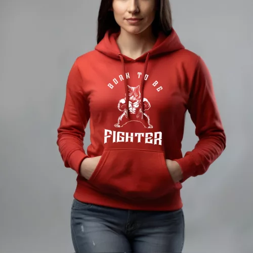 Born to be fighter - Női pulóver / Piros