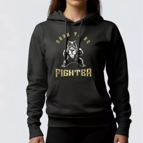 Born to be fighter - Női pulóver / Fekete