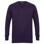 Henbury HN720 FÉRFI 12GG V-NYAKÚ PULÓVER XS