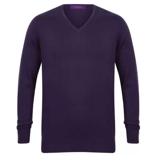 Henbury HN720 FÉRFI 12GG V-NYAKÚ PULÓVER XS