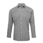 Premier PR220 FÉRFI APRÓ KOCKÁS (GINGHAM) HOSSZÚ UJJÚ PAMUTING L