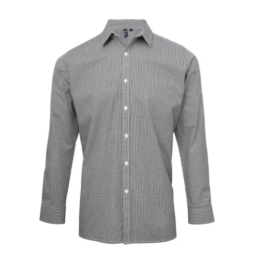 Premier PR220 FÉRFI APRÓ KOCKÁS (GINGHAM) HOSSZÚ UJJÚ PAMUTING M