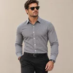 Premier PR220 FÉRFI APRÓ KOCKÁS (GINGHAM) HOSSZÚ UJJÚ PAMUTING XS