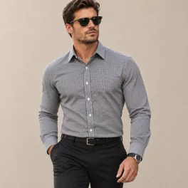   Premier PR220 FÉRFI APRÓ KOCKÁS (GINGHAM) HOSSZÚ UJJÚ PAMUTING XS
