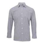 Premier PR220 FÉRFI APRÓ KOCKÁS (GINGHAM) HOSSZÚ UJJÚ PAMUTING 2XL
