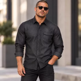  Premier PR222 FÉRFI DENIM ING FARMER STÍLUSÚ TŰZÉSSEL XS