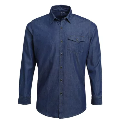 Premier PR222 FÉRFI DENIM ING FARMER STÍLUSÚ TŰZÉSSEL XL