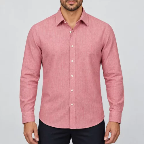 Premier PR245 FÉRFI HOSSZÚ UJJÚ, STRUKTURÁLT PAMUT CHAMBRAY ING S