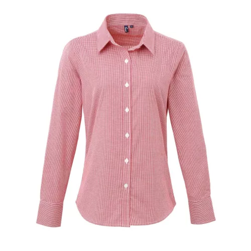 Premier PR320 NŐI APRÓKOCKÁS (GINGHAM) HOSSZÚ UJJÚ PAMUT ING  L
