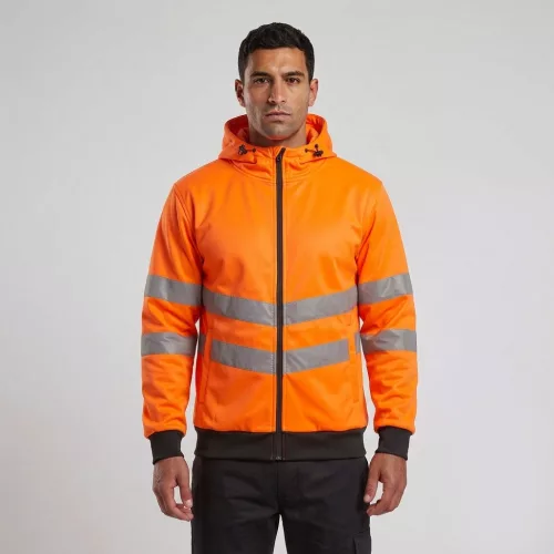 Regatta RETRA471 HI-VIS VÉGIG CIPZÁRAS KAPUCNIS DZSEKI S