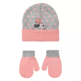 Disney Minnie Dots Grey baba sapka + kesztyű szett 48 cm