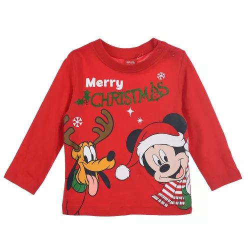 Disney Mickey Pluto Red Karácsonyi baba póló, felső 6 hó