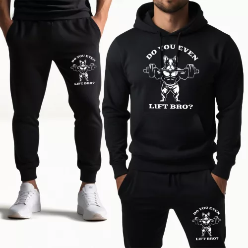 Do you even lift bro? - Francia bulldog melegítő szett / Fekete