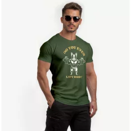 Do you even lift bro? - Francia bulldog férfi póló / Army