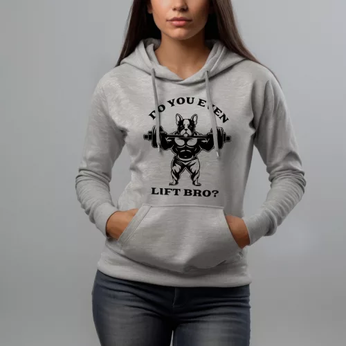 Do you even lift bro? - Francia bulldog női pulóver / Szürke