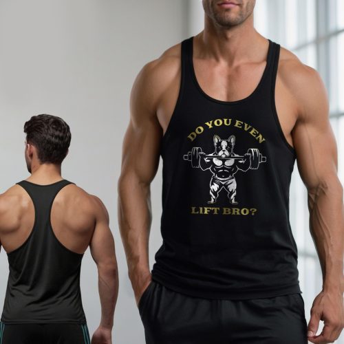 Do you even lift bro? / Fekete stringer trikó 