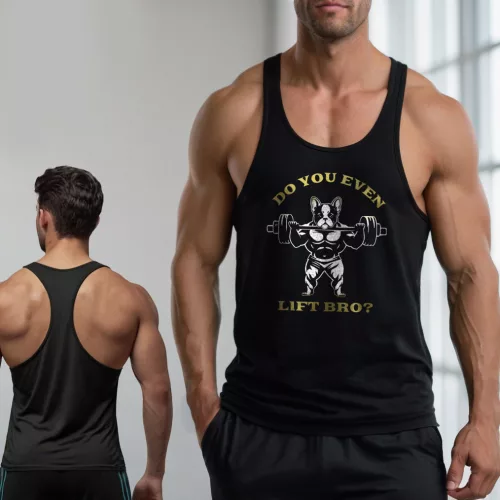 Do you even lift bro? / Fekete stringer trikó 
