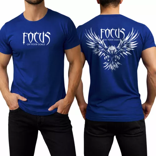 Focus on your goals férfi póló / Kék
