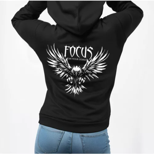 Focus on your goals - Női pulóver / Fekete