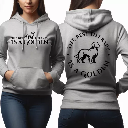 The best therapy is a Golden - Női pulóver / Szürke