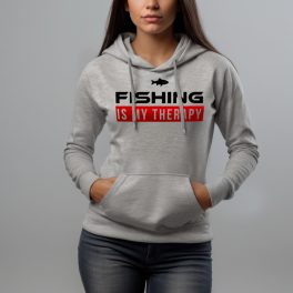Fishing is my therapy - Női pulóver / Szürke