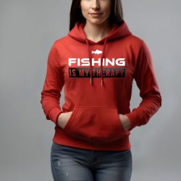 Fishing is my therapy - Női pulóver / Piros