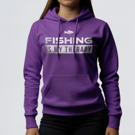 Fishing is my therapy - Női pulóver / Lila