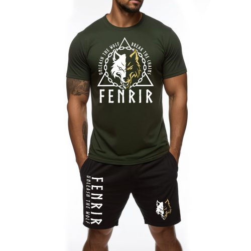 Fenrir - Férfi póló + rövidnadrág / Army - fekete