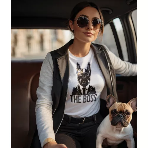 The Boss - Francia bulldog / Női póló / Fehér