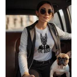 The Boss - Francia bulldog / Női póló / Szürke