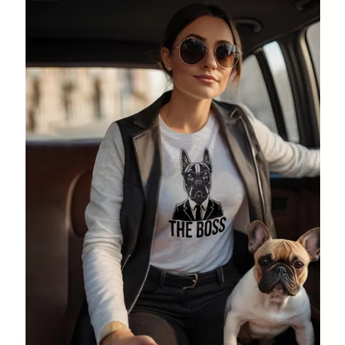 The Boss - Francia bulldog / Női póló / Szürke