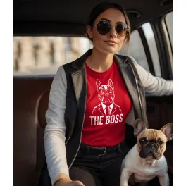 The Boss - Francia bulldog / Női póló / Piros