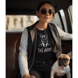 The Boss - Francia bulldog / Női póló / Fekete